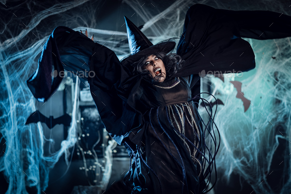 Witch Calls Evil Spirits - Stock Photo - Images