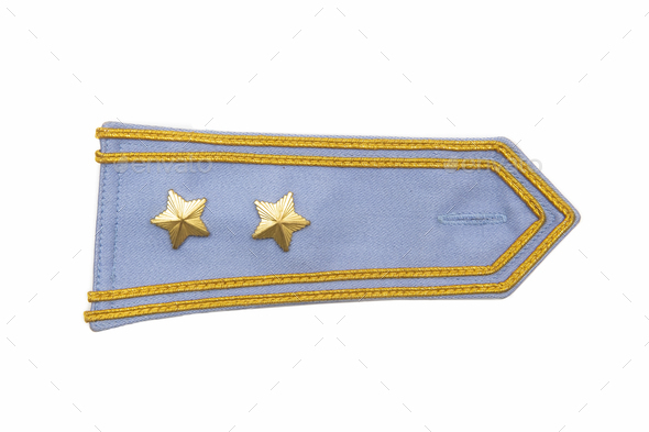 Shoulder straps with two stars of military ranks