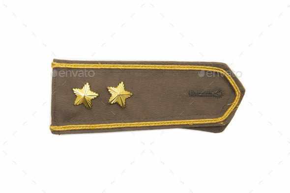 Shoulder straps with two stars of military ranks