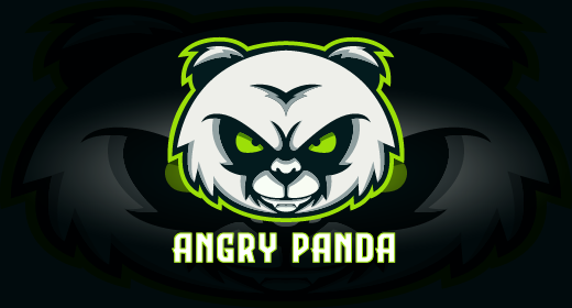 Angry panda mascot logo