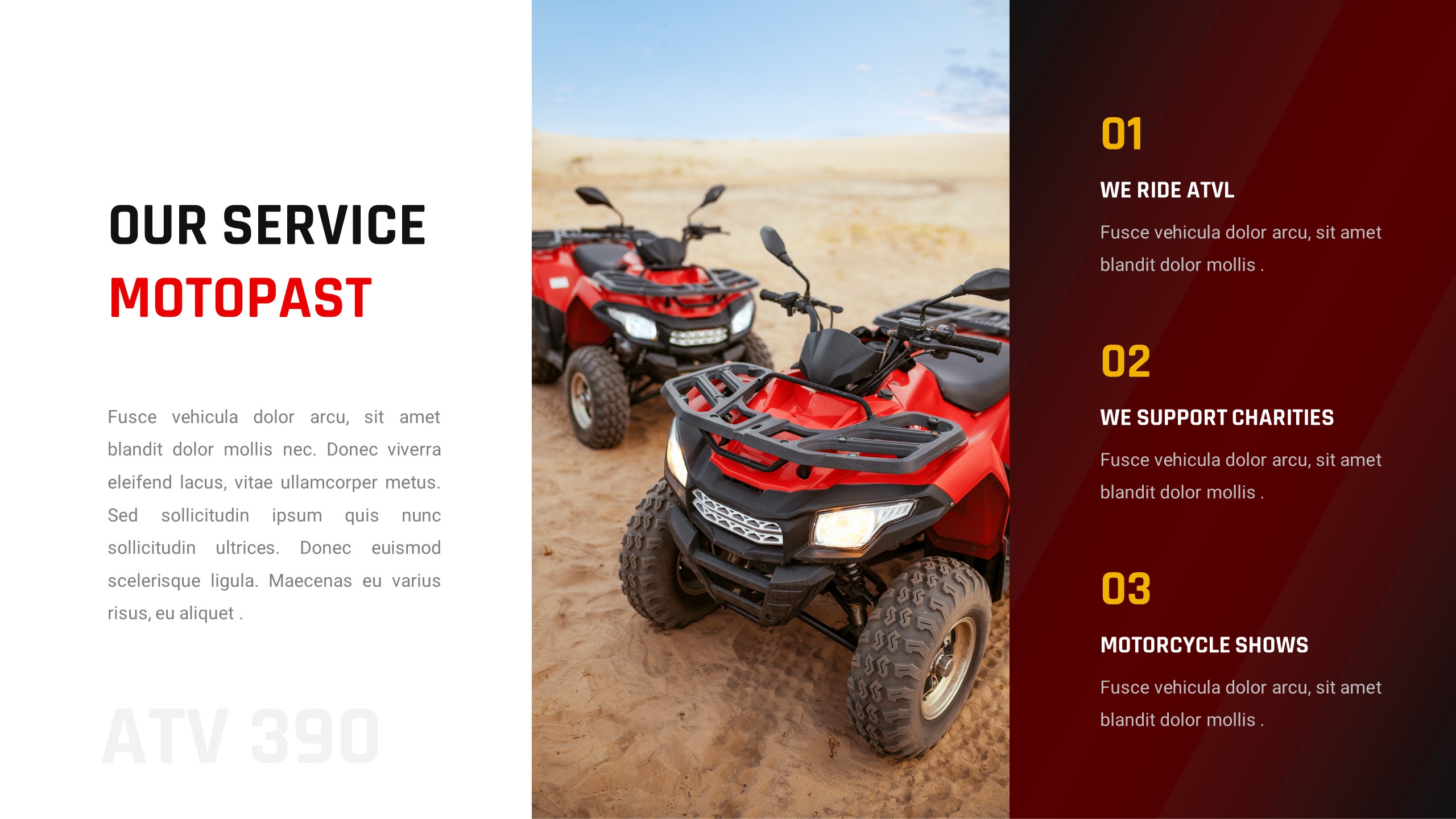 MotoPast - ATV Riding Club Powerpoint Template, Presentation Templates