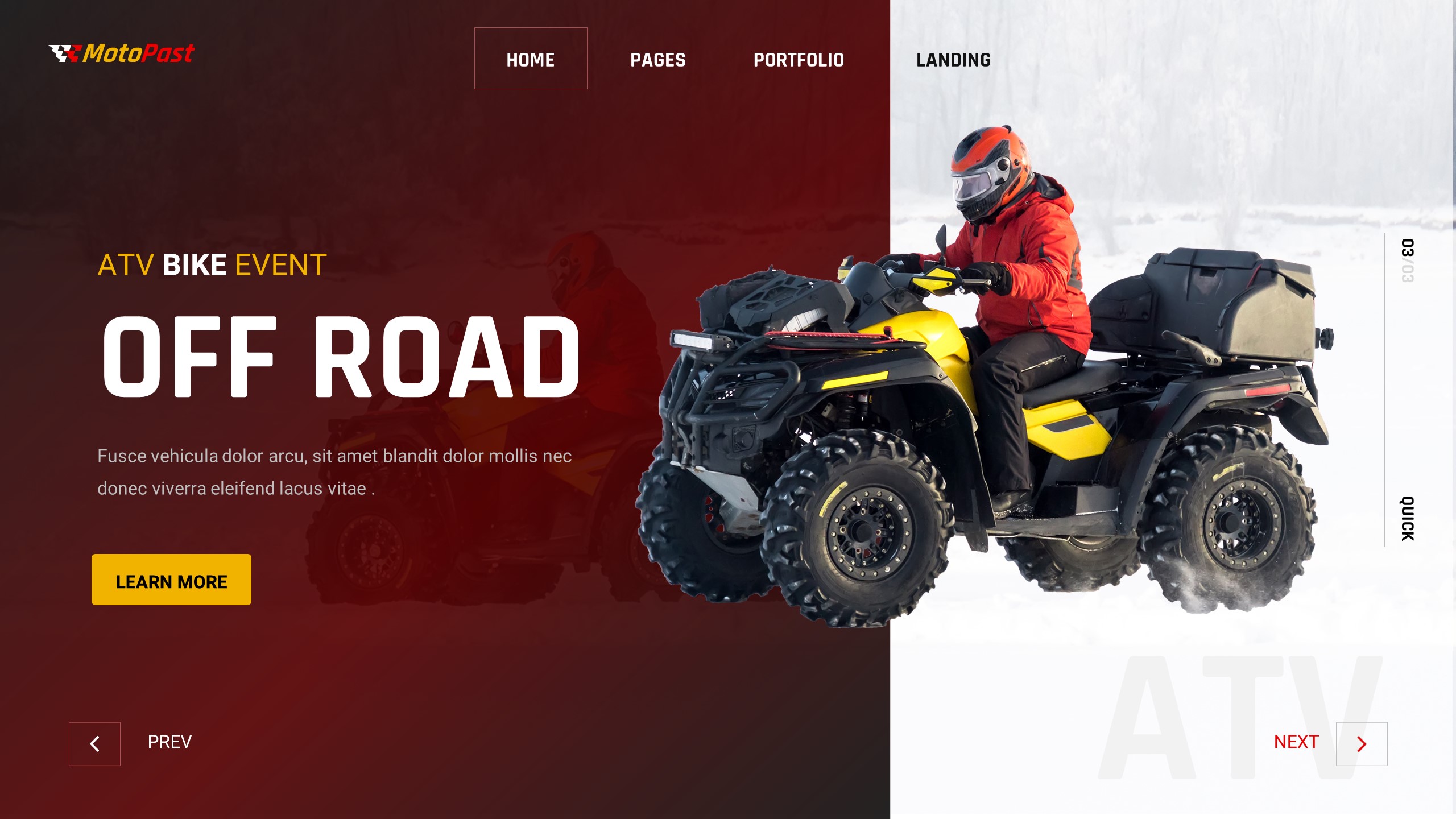 MotoPast - ATV Riding Club Powerpoint Template, Presentation Templates