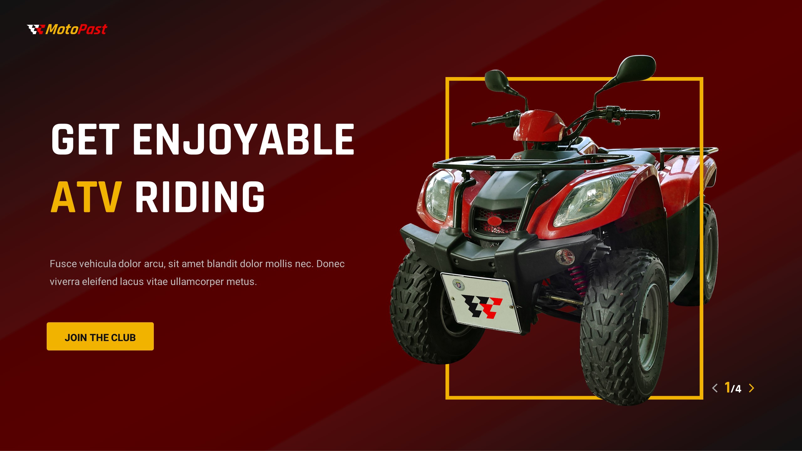 MotoPast - ATV Riding Club Google Slides Template, Presentation Templates