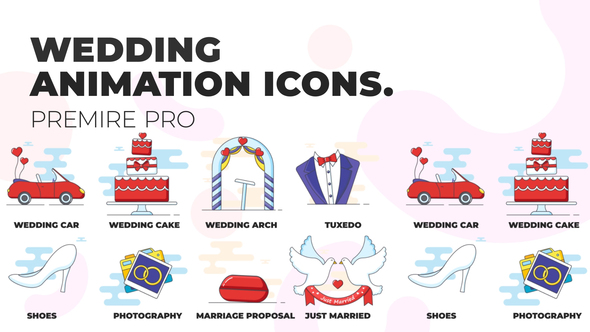 Wedding - Animation Icons (MOGRT)