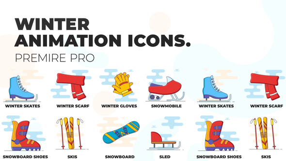Winter travel - Animation Icons (MOGRT)