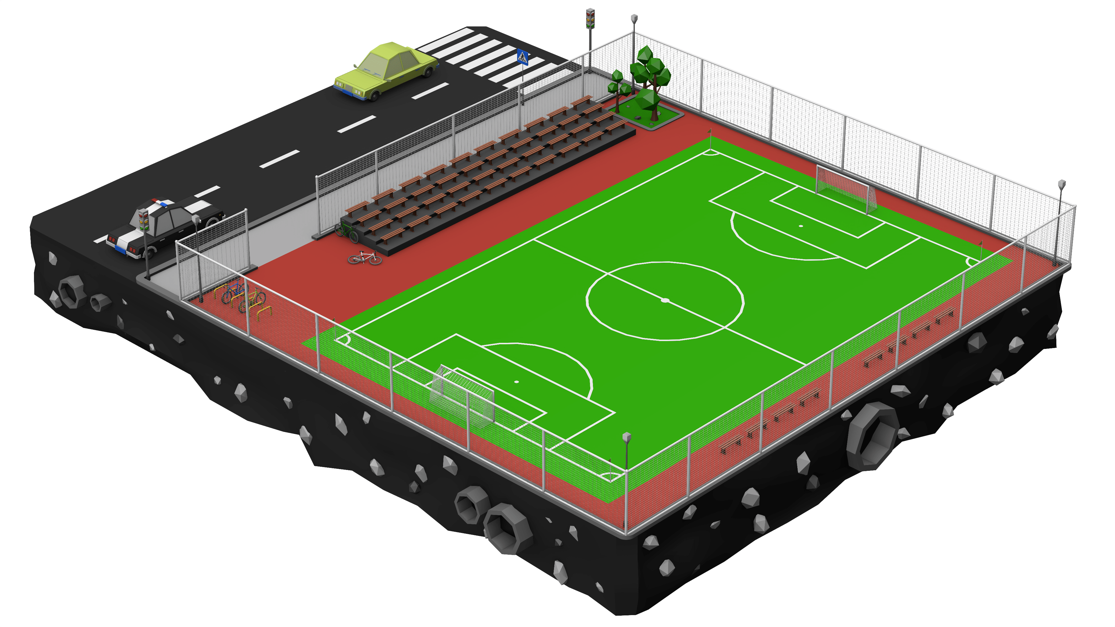 Football Soccer Field Low Poly By Ruslanmikaielian 3docean