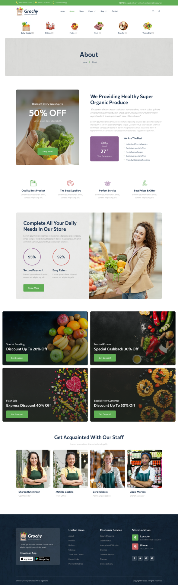 Grochy ? Organic Food & Grocery Store Elementor Template Kit