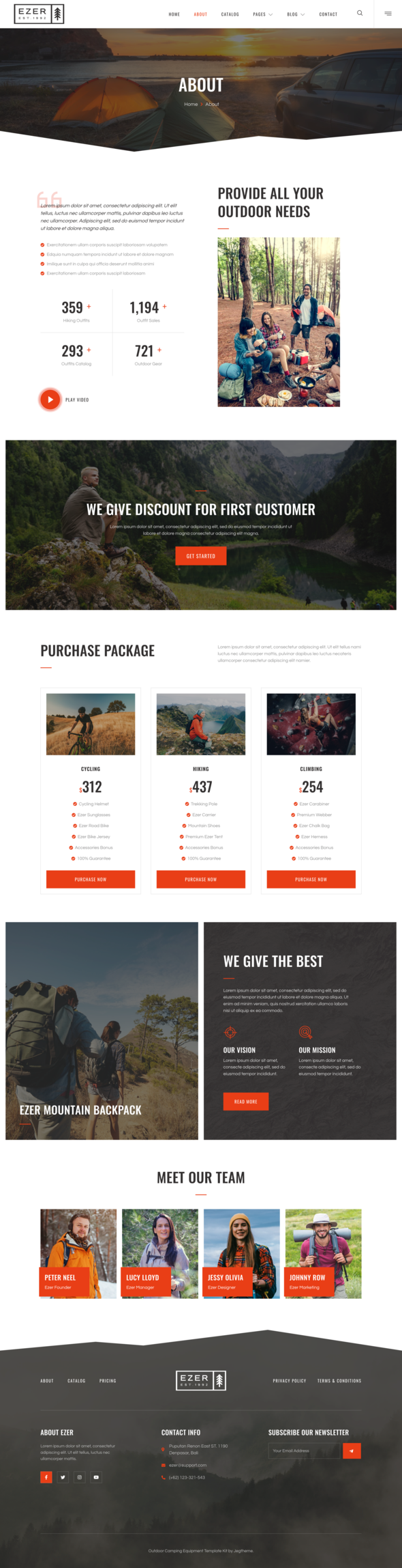 Ezer ? Outdoor & Adventure Equipment Store Elementor Template Kit