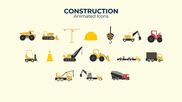 Construction Flat Design Icons