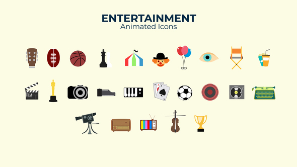 Entertainment Flat Design Icons