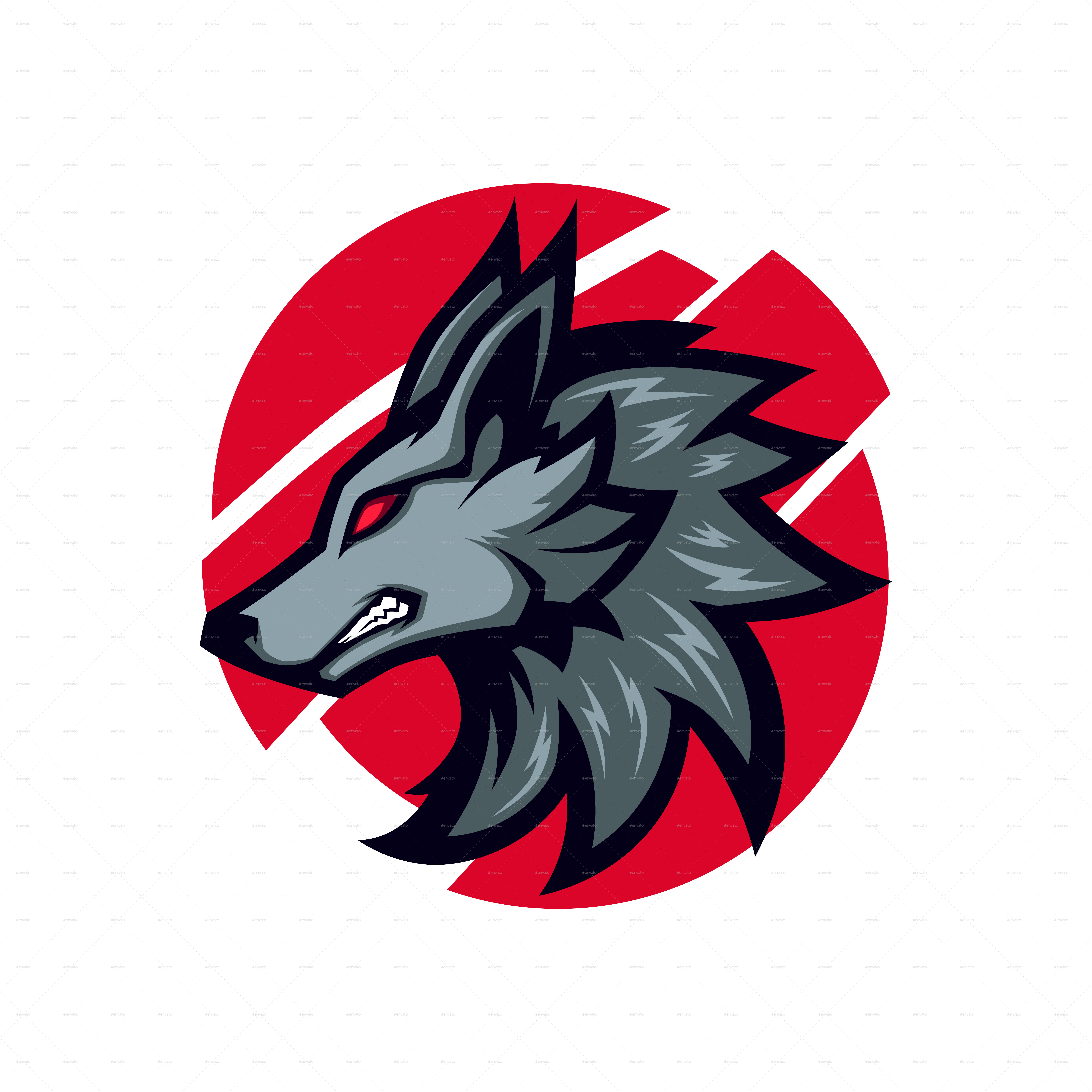Red Eyed Wolf Gaming Avatar by Arzuka | GraphicRiver