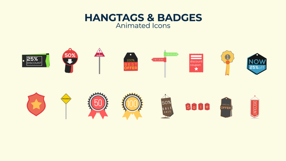 Hangtags & Badges Flat Design Icons