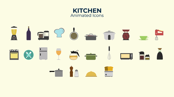 Kitchen Flat Design Icons