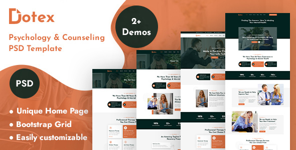 Dotex - Psychology & Counseling PSD Template