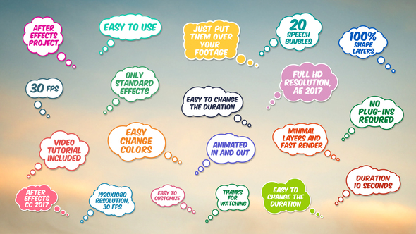 20 Speech Bubbles Elements template preview