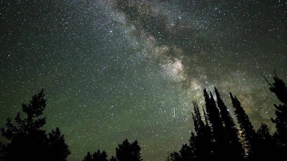 Panning view of the Milky Way moving through the sky, Stock Footage