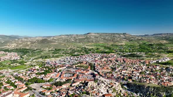 Cappadocia aerial view 4 K View of the City Urgup alt