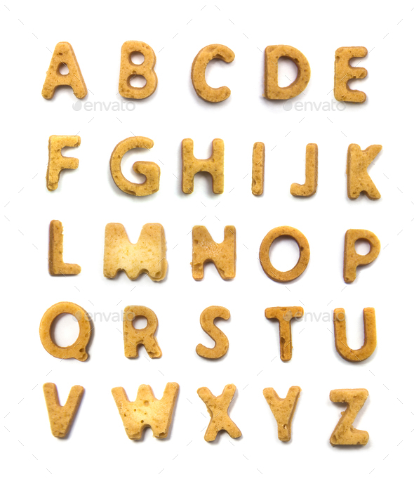 Alphabet cake letters isolated on the white background Stock Photo by  BGStock72