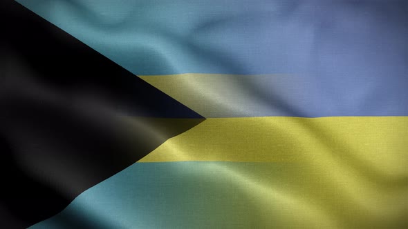 Ukraine Bahamas Flag Loop Background 4K