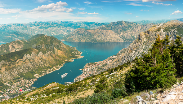 View of bay of Kotor in Montenegro - Stock Photo - Images