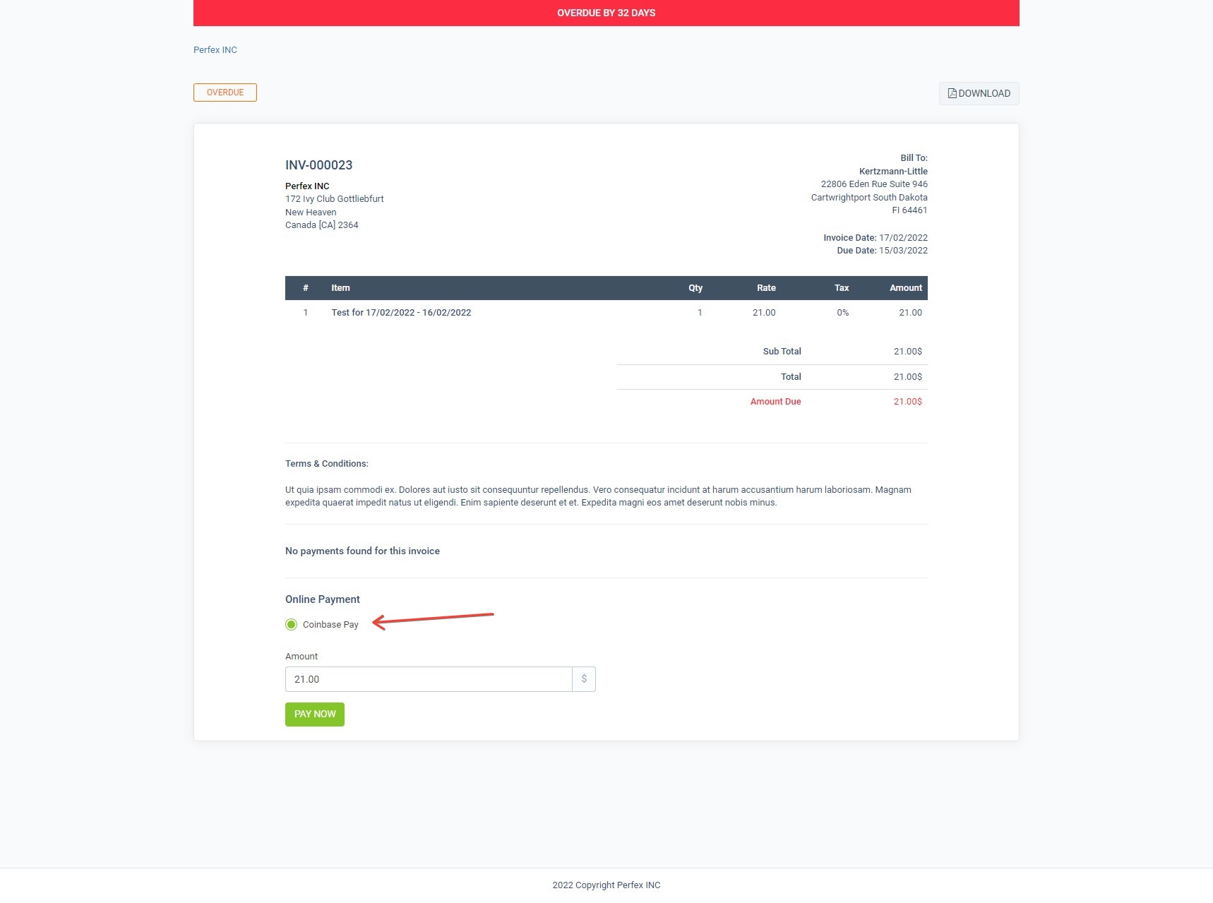 Coinbase Crypto Payment gateway for Perfex CRM by Techy4m | CodeCanyon