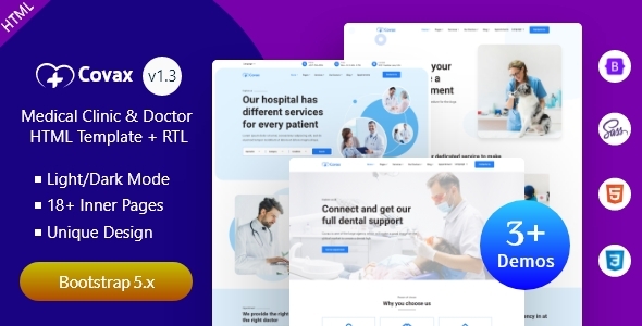 Incredible Covax - Doctor Medical & Healthcare Clinic HTML Template