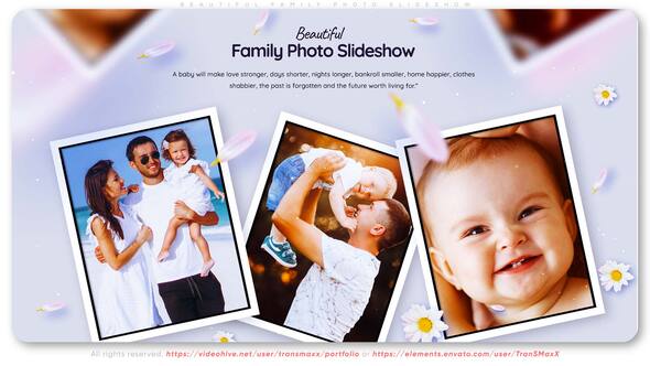 Beautiful Family Photo Slideshow Video Displays template preview