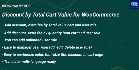 Discount by Total Cart Value for WooCommerce