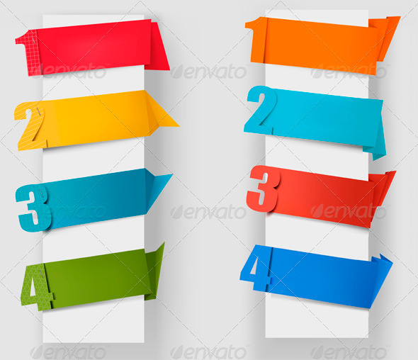 Abstract origami speech bubble with numbers - Decorative Symbols Decorative