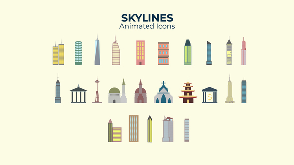 Skylines & Buildings Flat Design Icons