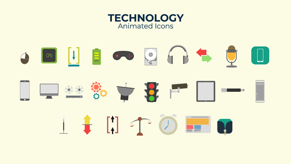 Technology Flat Design Icons
