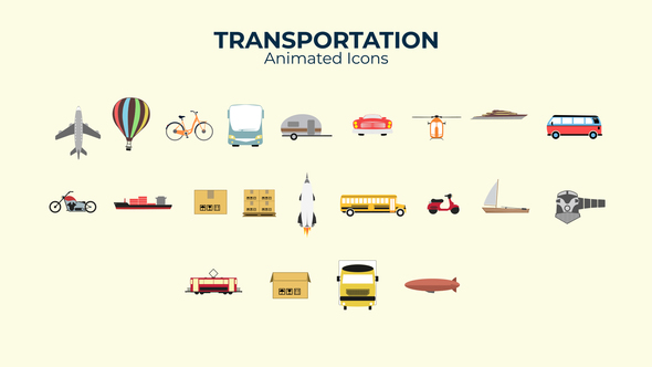 Transportation Flat Design Icons