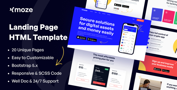 Xmoze - HTML  Landing Page Template