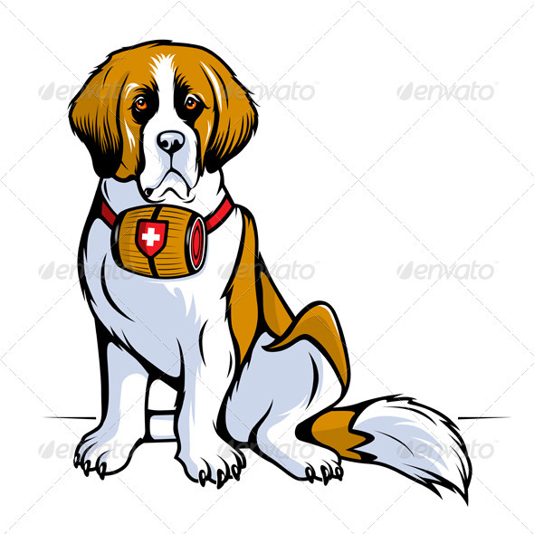 Saint Bernard Dog - Animals Characters