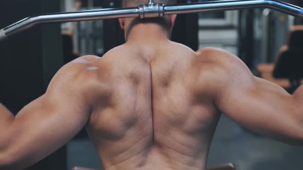 Back Workout Athlete Muscular Fitness Male Strong Athletic Man Pumping Up Muscles Workout alt