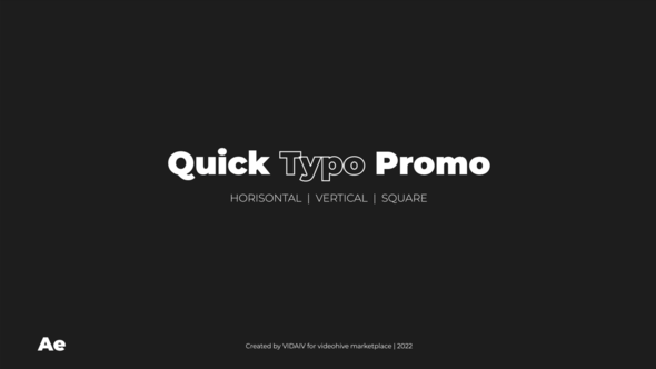 Quick Typography Promo Video Displays template preview