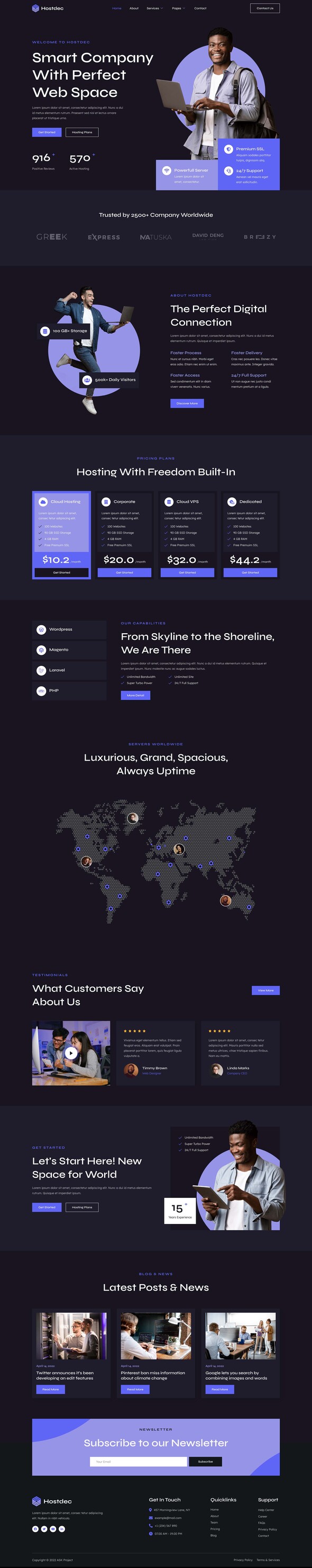 Hostdec - Website Hosting Services Elementor Template Kit