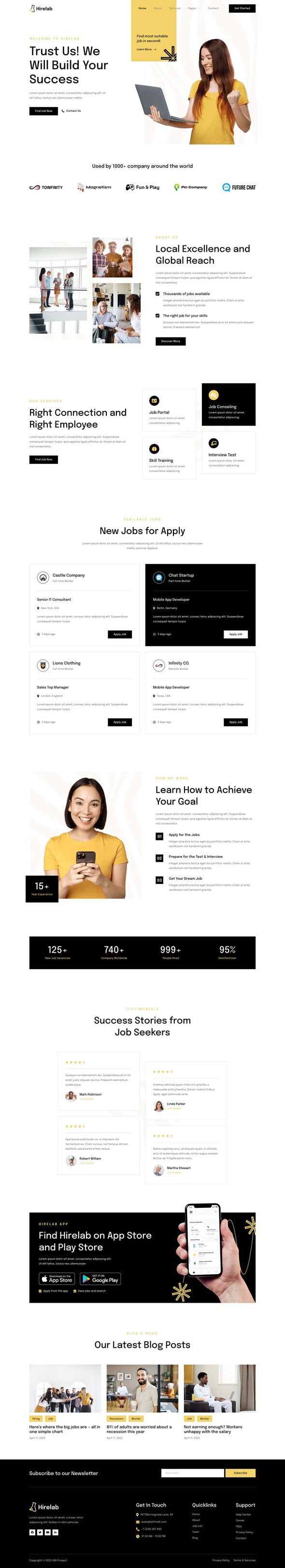Hirelab - Human Resource & Recruitment Agency Elementor Template Kit