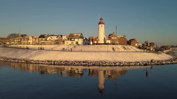 Urk Flevoland Netherlands a Sunny Spring Day at the Old Village of Urk with Fishing Boats at the alt