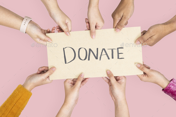 Donate sign for charity campaign - Stock Photo - Images