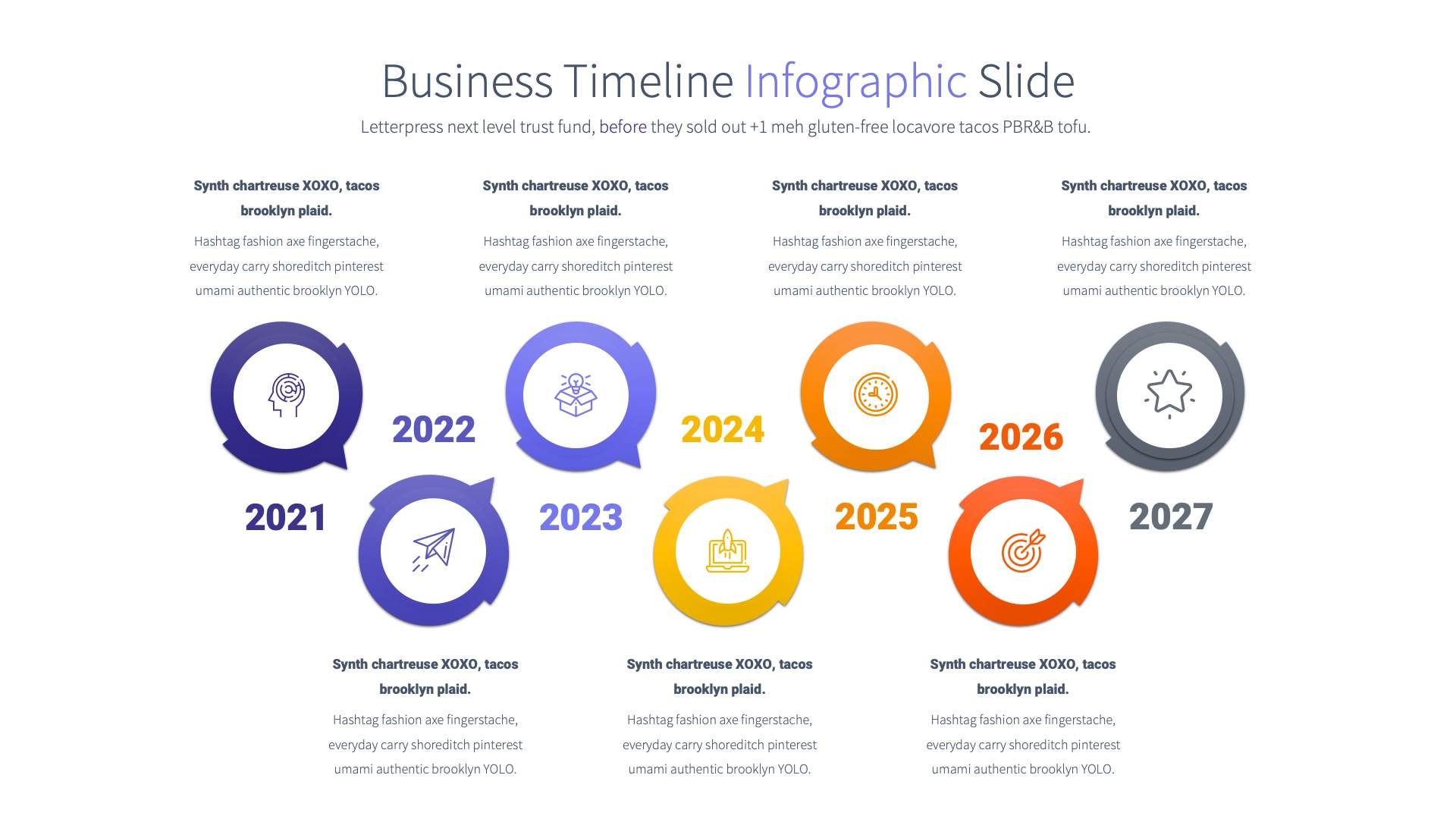 Business Timeline - PowerPoint Infographics Slides, Presentation Templates