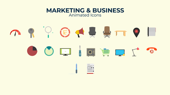 Marketing & Business Flat Design Icons