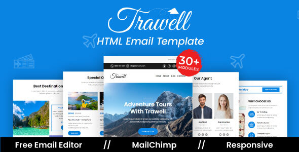 Trawell – Multipurpose Responsive Email Template