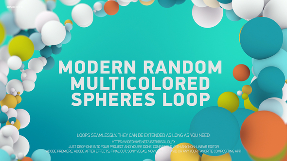 Modern Random Multicolored Spheres Loop by bisolid_fx | VideoHive