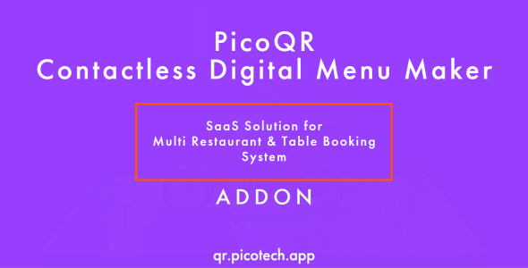 Multi Restaurant & Table Booking Addon for PicoQR