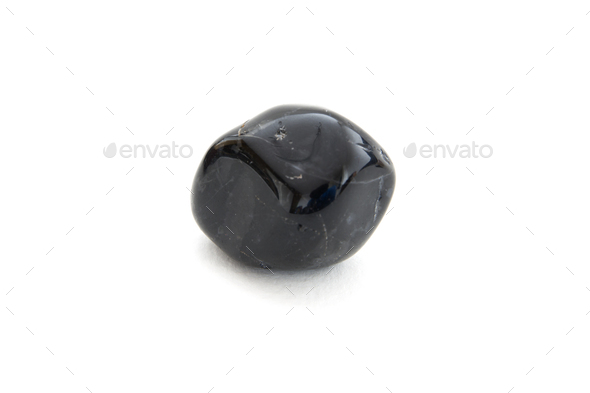 Black onyx mineral on the white background