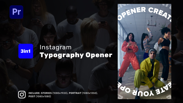 Instagram Typography Opener for Premiere Pro
