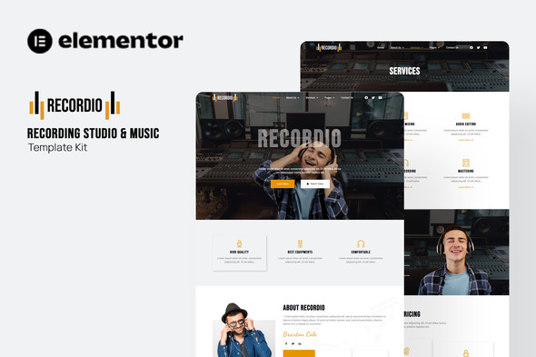 Recordio - Recording Studio Elementor Template Kit