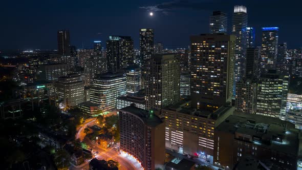 City Traffic Full Moon in Toronto