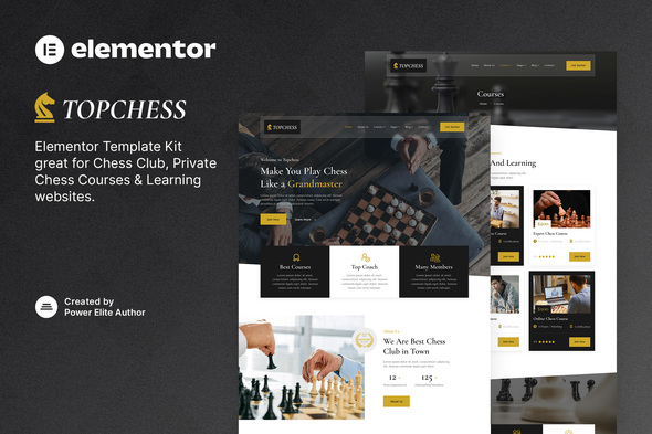 Topchess – Chess Club Courses & Training Elementor Template Kit